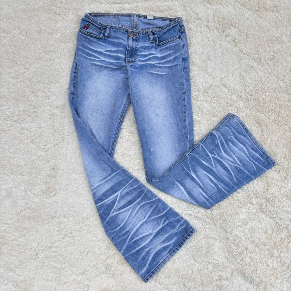 Mudd | Y2K low rise flare wide leg light wash bleach denim jeans vintage